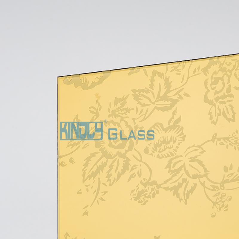 Acid Etched + Golden Yellow Coated Jacquard Glass A